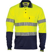 Hi Vis Two Tone Cotton Back Polos with Generic R.Tape - L/S
