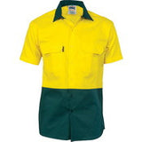 HiVis Two Tone Cotton Drill Shirt - Short Sleeve