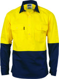 HiVis Two Tone Close Front Cotton Drill Shirt - long sleeve Guss et Sleeve
