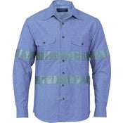 Cotton Shirt -  Chambray Shirt with Generic R/Tape - Long sleeve