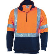 HiVis 1/2 Zip Fleecy with ‘X’ Back & additional Tape on Tail