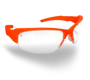 Throttle Safety Glasses - Hi Vis Orange - Clear