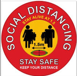 Floor Decal - Social Distancing - 300mm Adhesive - 4pkt