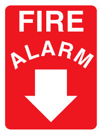FIRE ALARM WITH ARROW - Sign