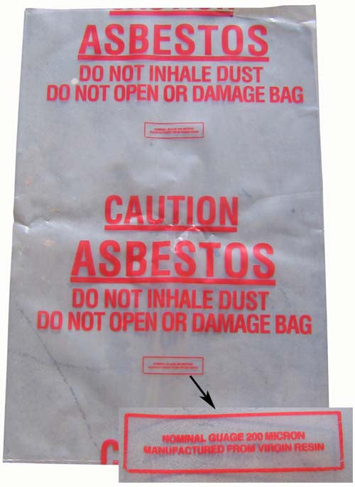 Asbestos Disposal Bags 100/carton (920mm x 610mm)