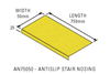Anti-slip stair nosing 750x50x25, yellow