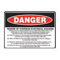 BEWARE OF OVERHEAD ELECTRICAL HAZARDS (NSW Only)