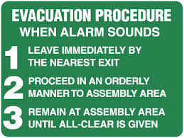 EVACUATION PROCEDURE - Sign