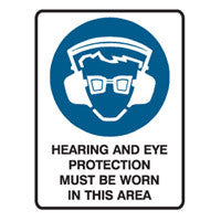 HEARING AND EYE PROTECTION MUST BE WORN - 5/PKT SELF ADHESIVE