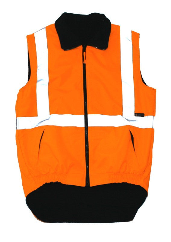 Safety Vest - Day/Night Reversible Fleece Lined  - X - Pattern - Suitable for Railway