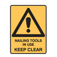 Nailing Tools In Use - Keep Clear